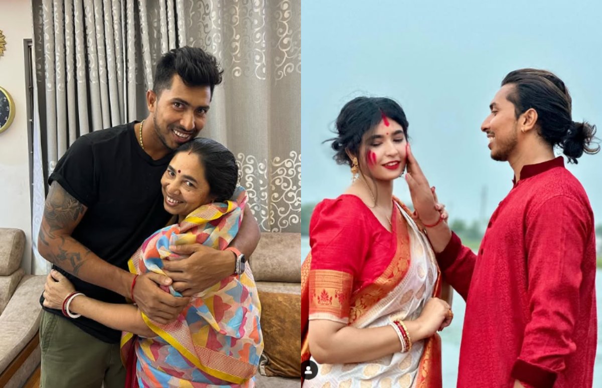 Soumya Sarkar With His Mother and Wife